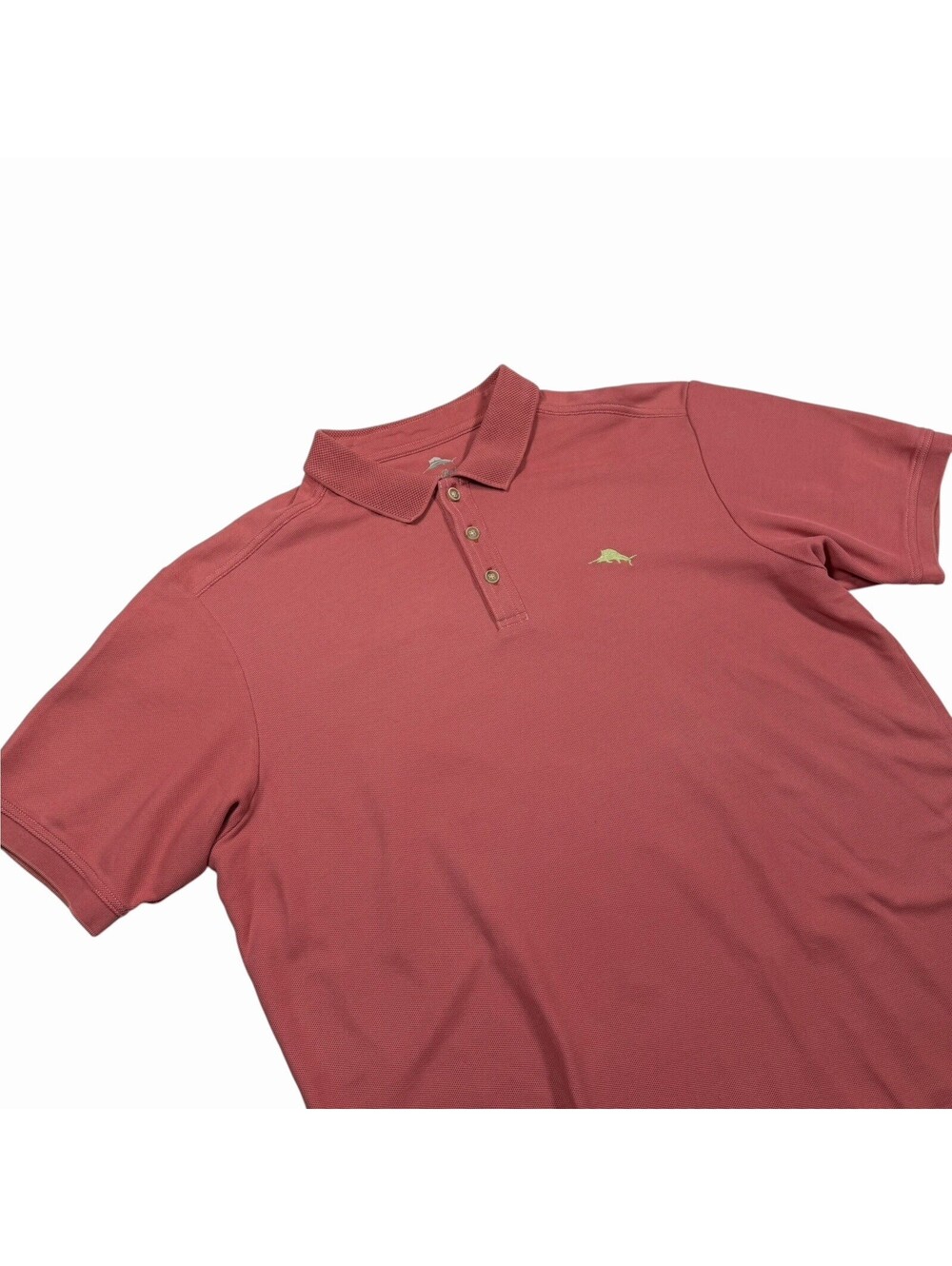Tommy Bahama Men's Short Sleeve Casual Polo Shirt, Coral Red, Size Large